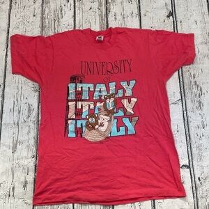Vintage 90s University of Italy 1990s Vacation Travel Tee Top Shirt